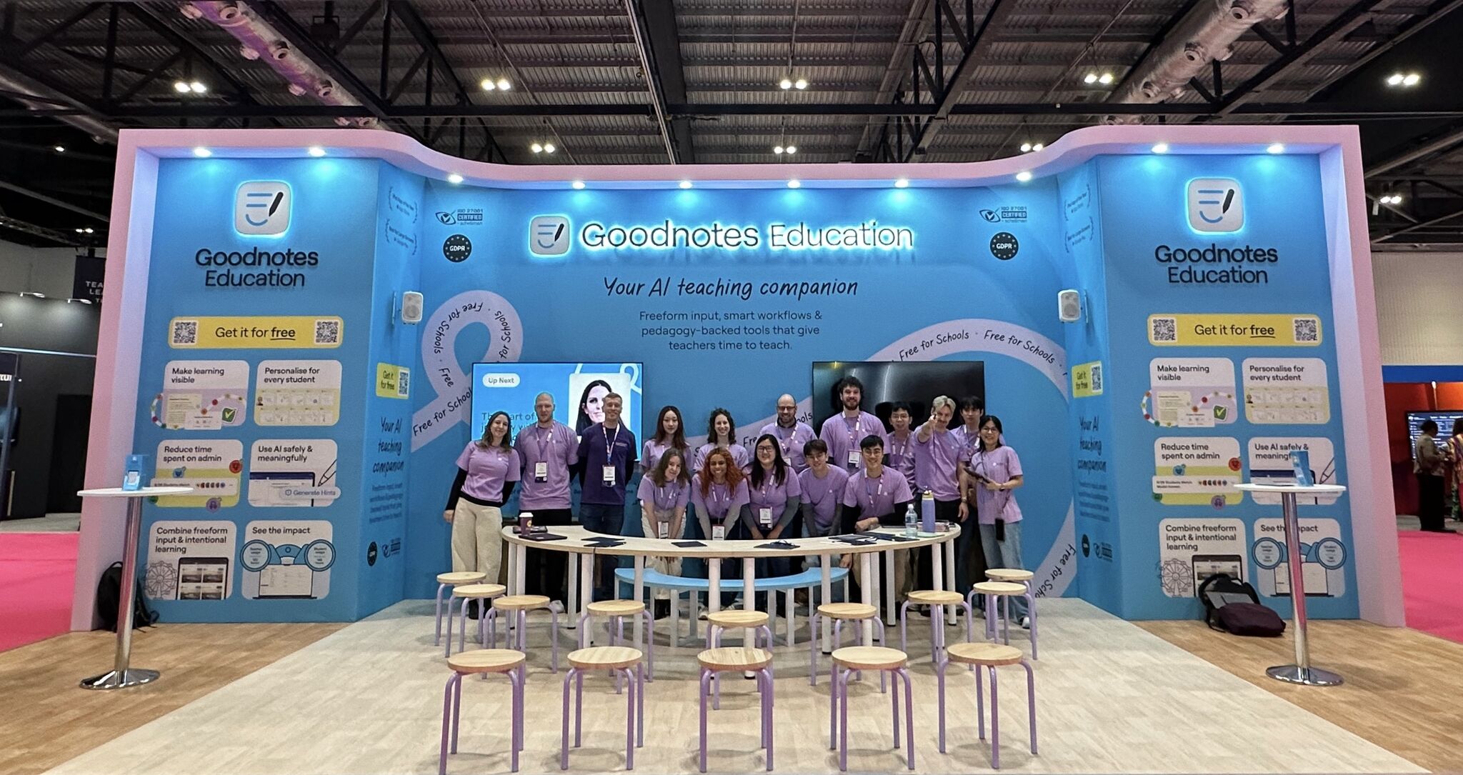 Goodnotes Education team at the Bett 2026 stand