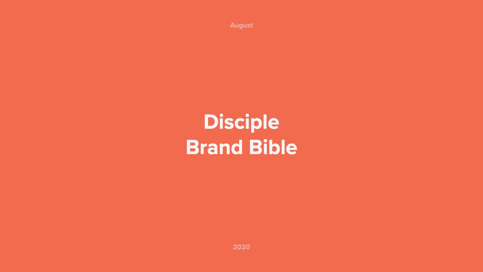 Disciple Brand Bible, page 1