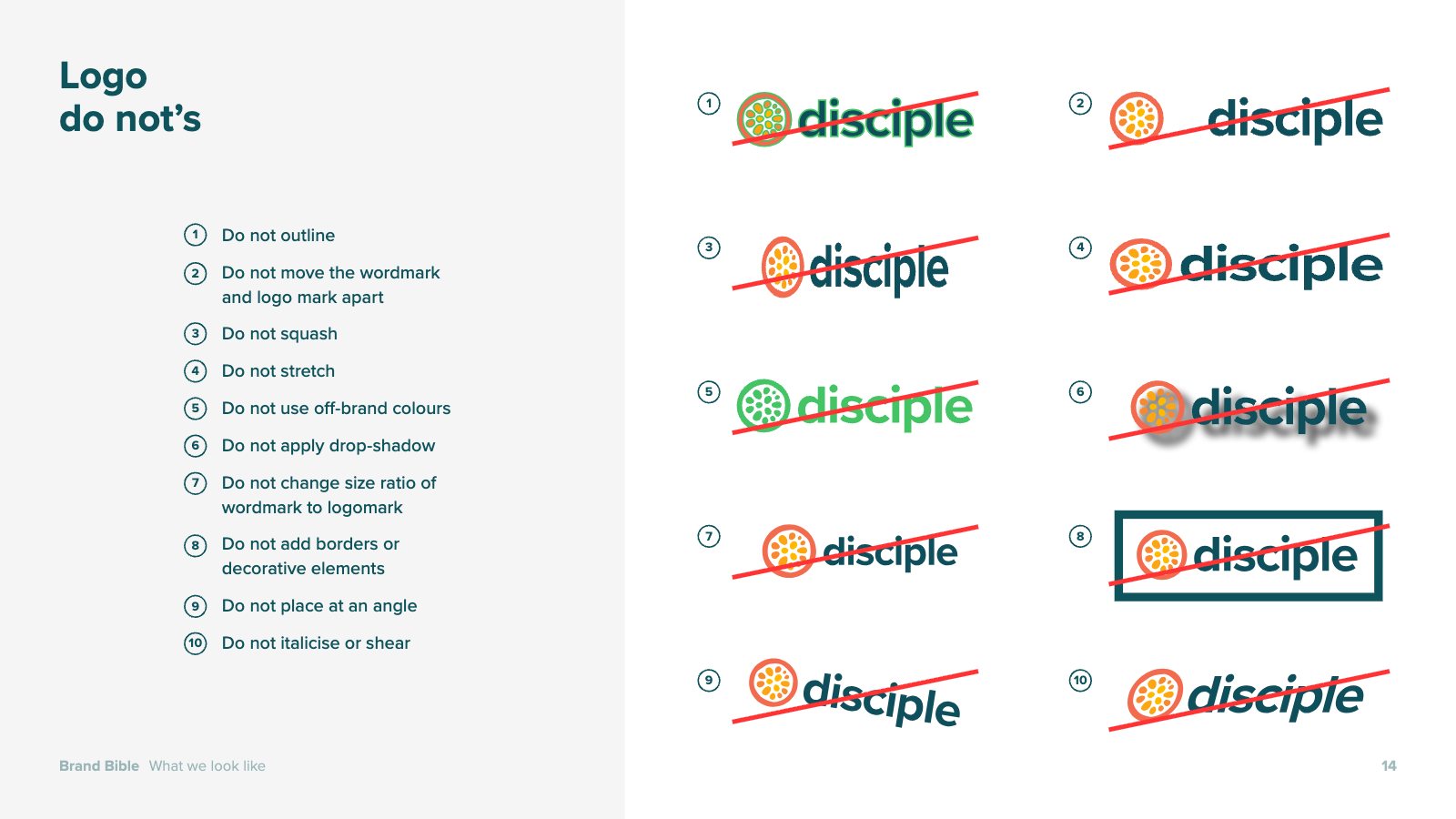 Disciple Brand Bible, page 16