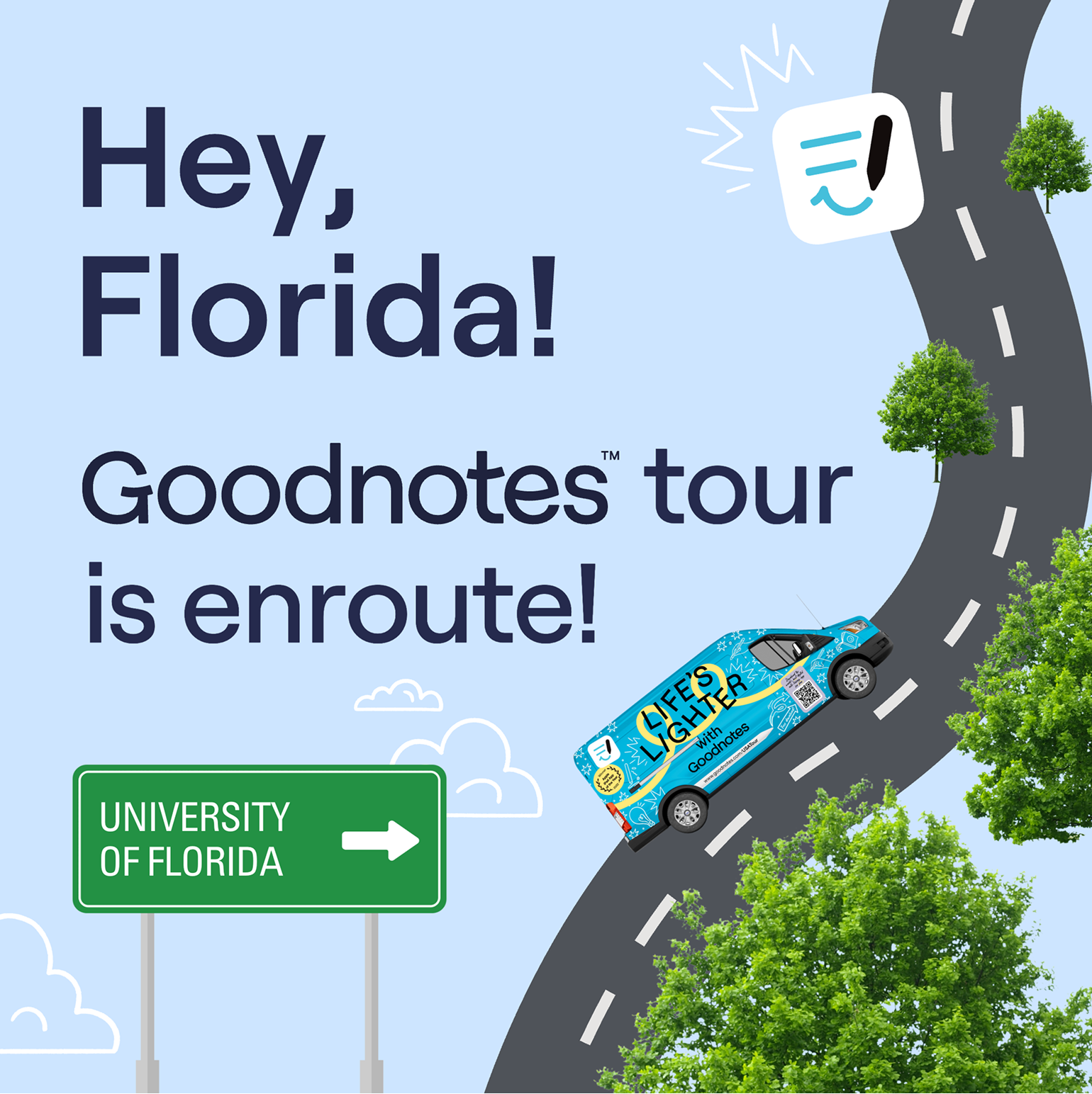 Hey Florida! Goodnotes campus tour post