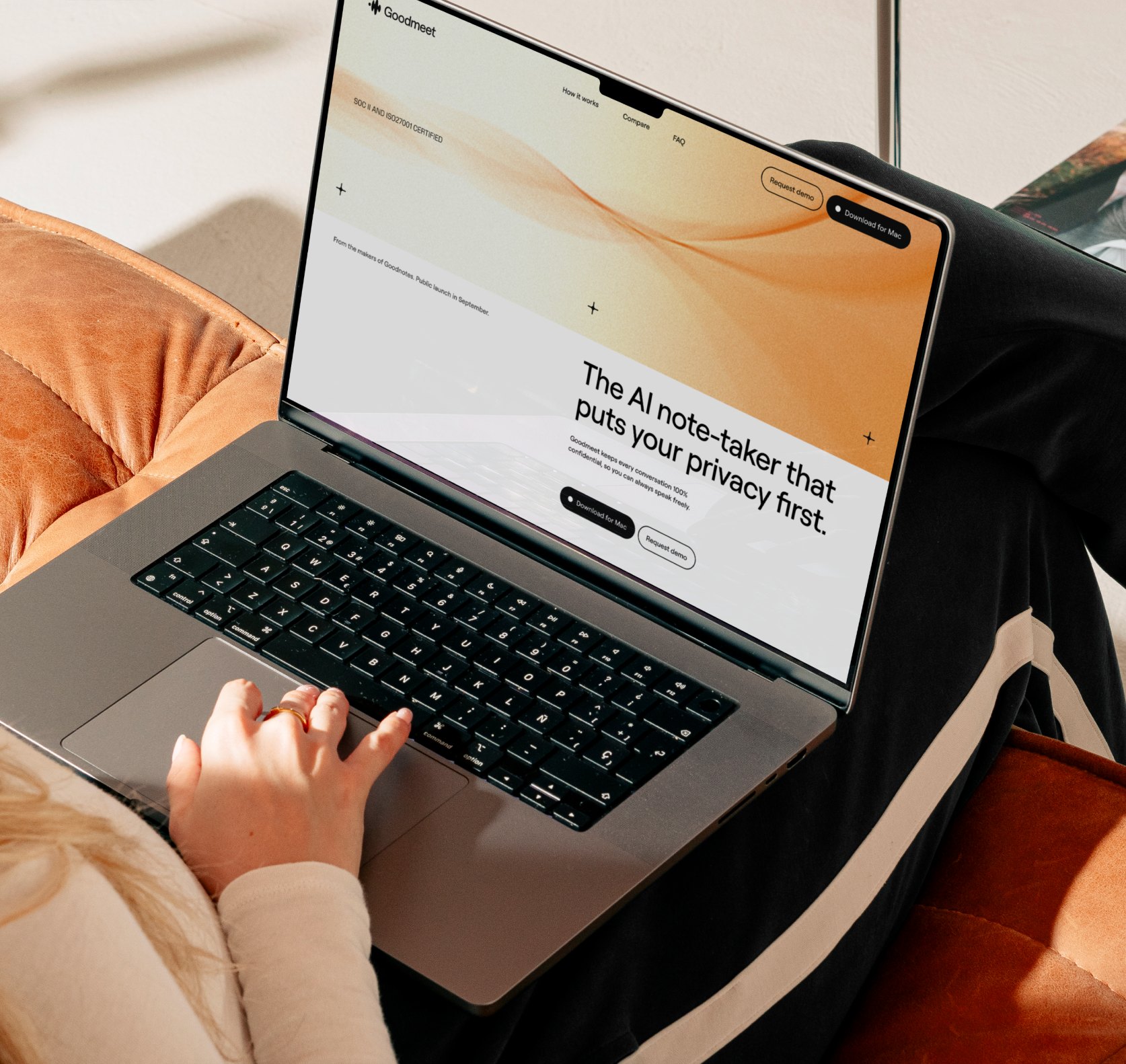 Goodmeet website on a laptop