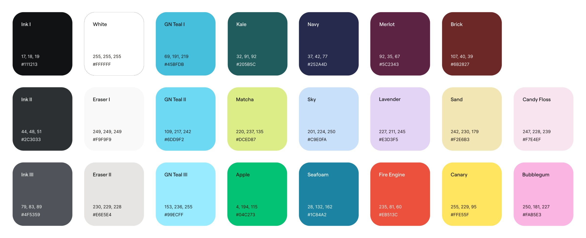 Goodnotes 2025 colour palette