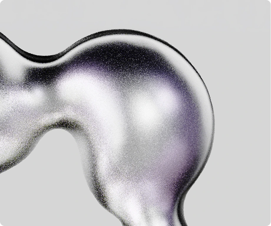 Chrome form with lilac reflections