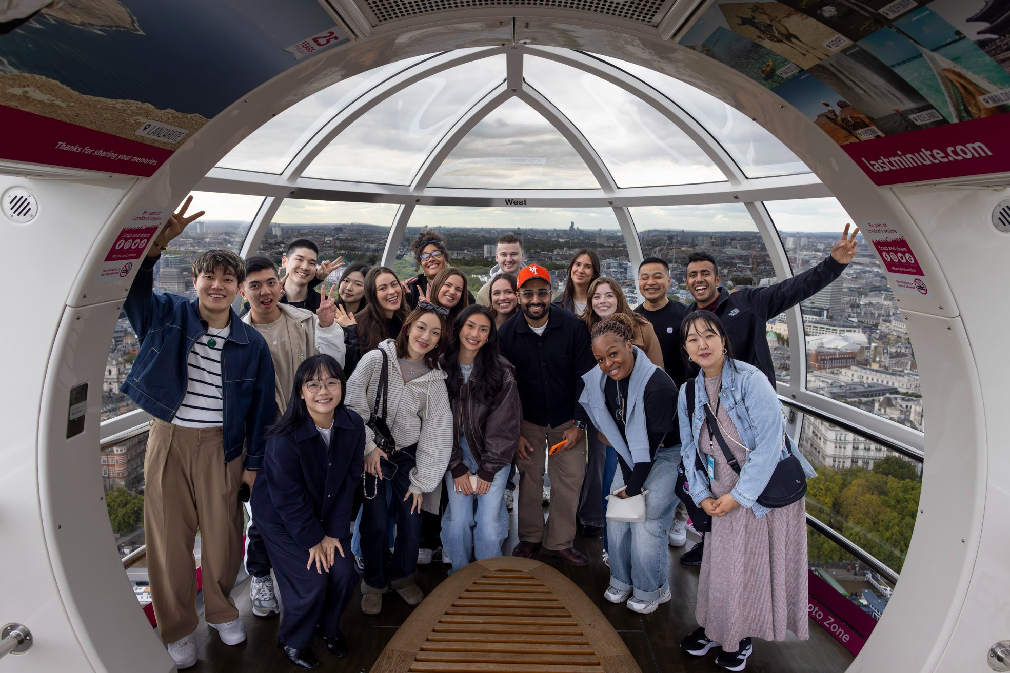 Creators in a London Eye capsule
