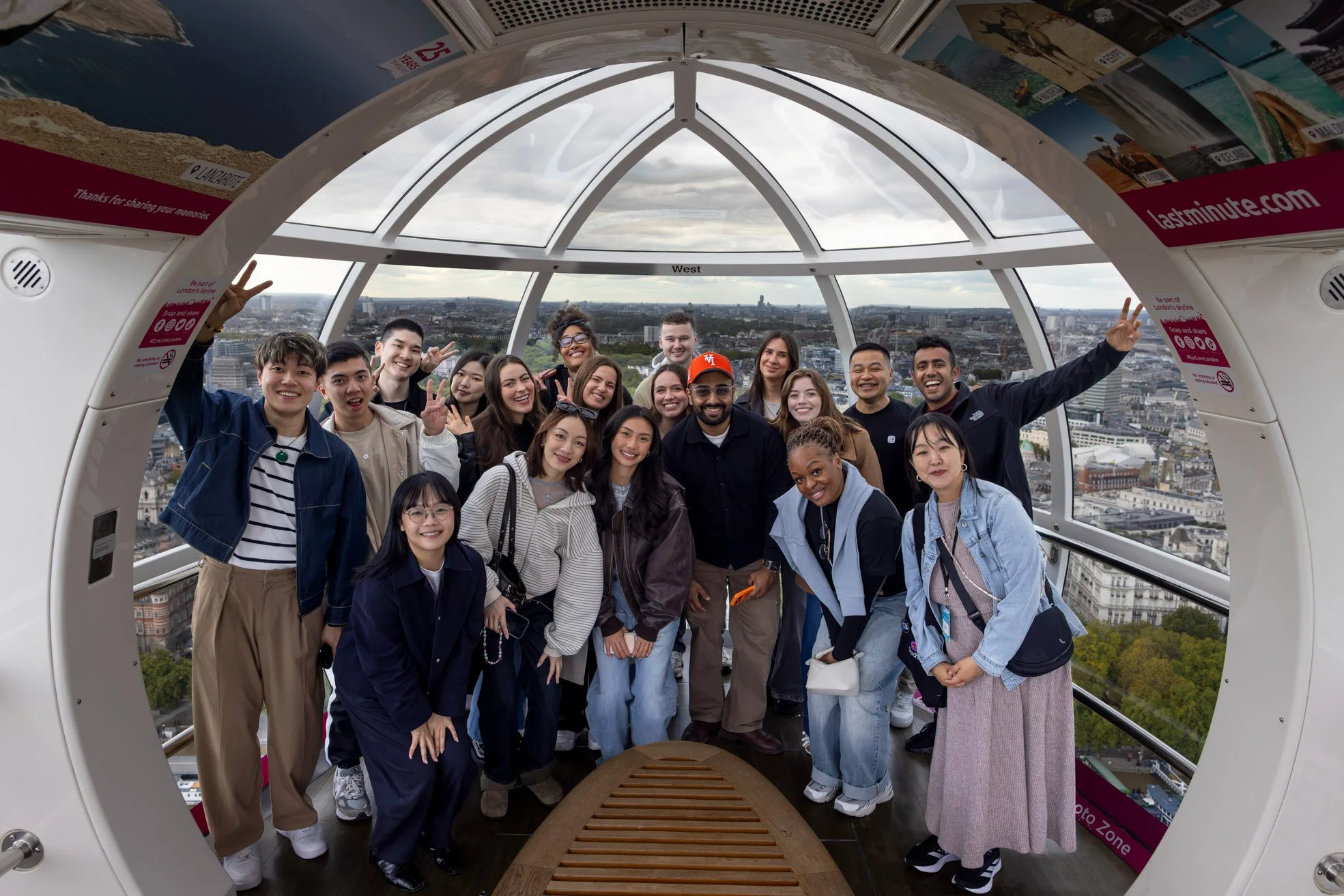 Creators in a London Eye capsule