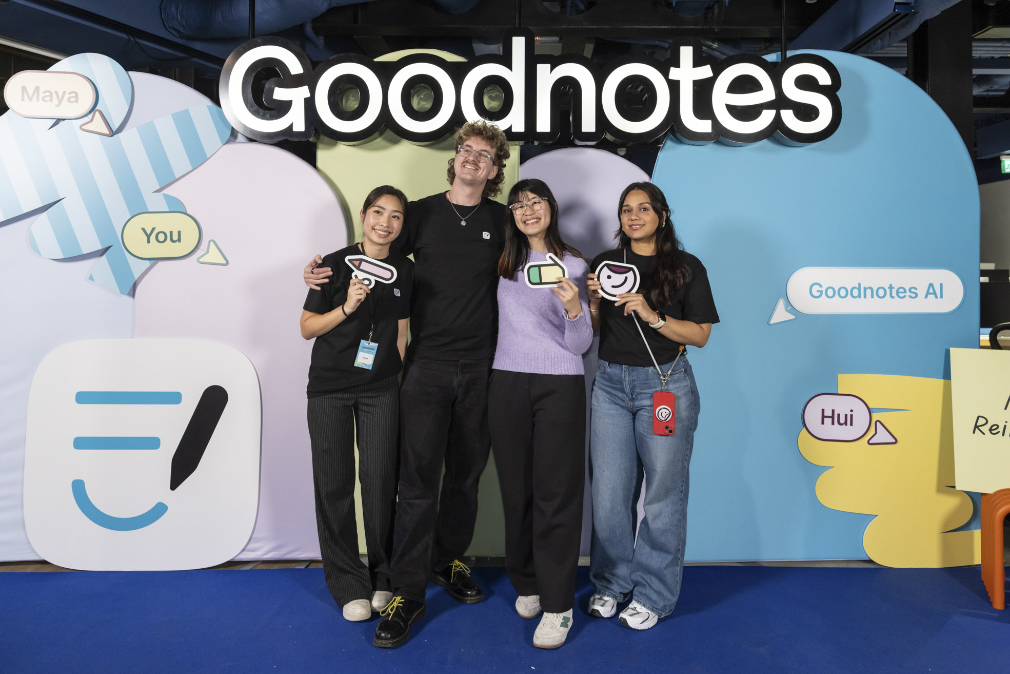 The Goodnotes team at the photo wall