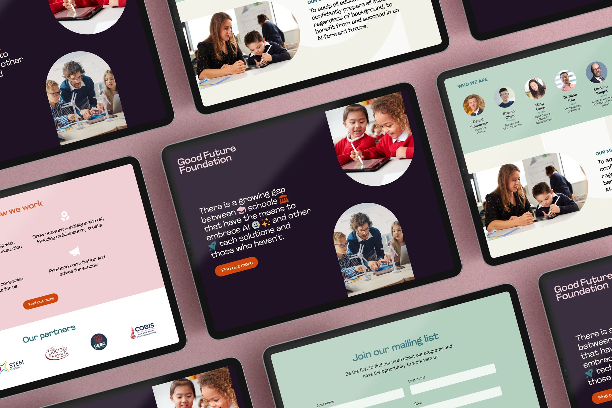 Website screens