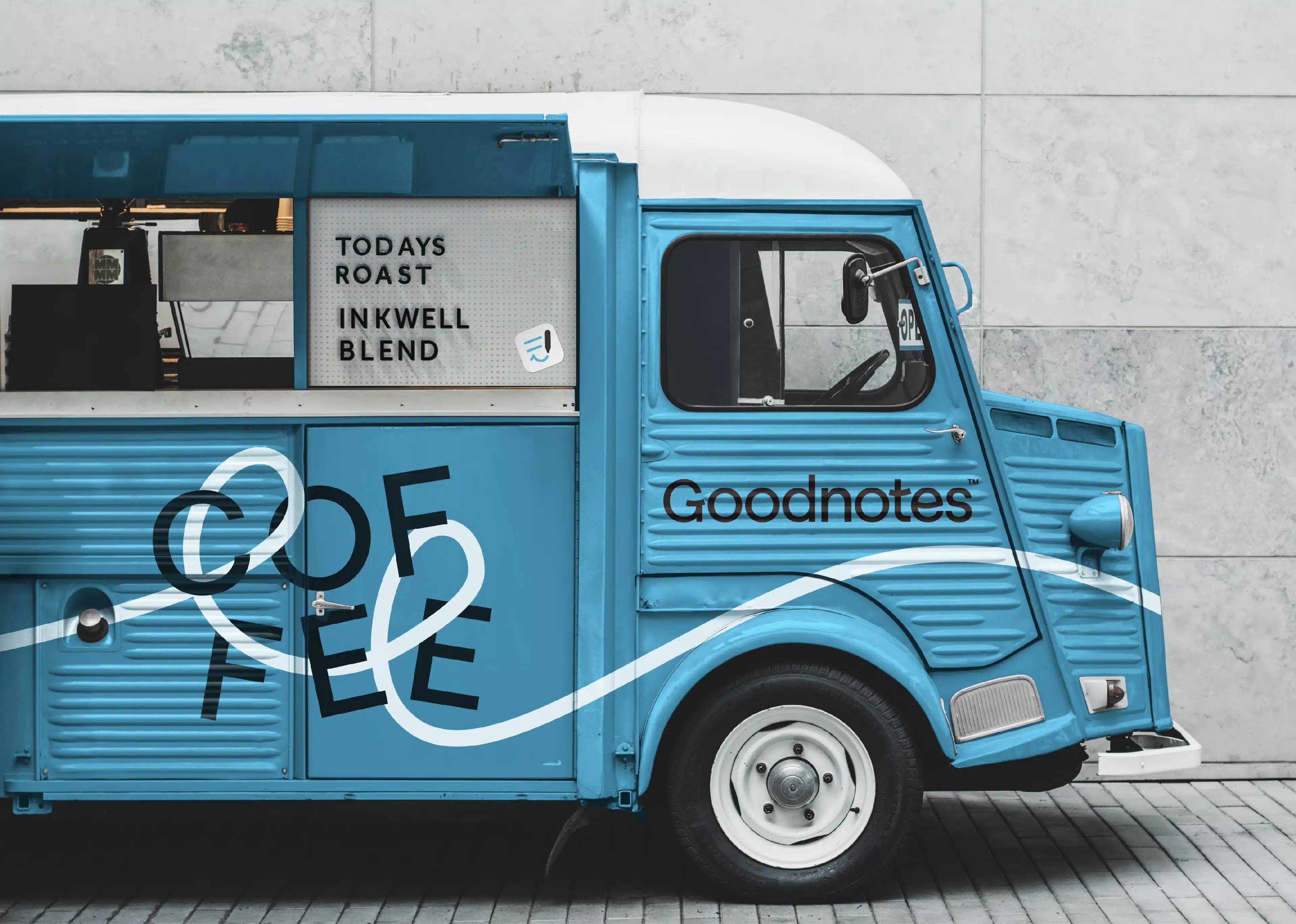 Goodnotes coffee van mockup
