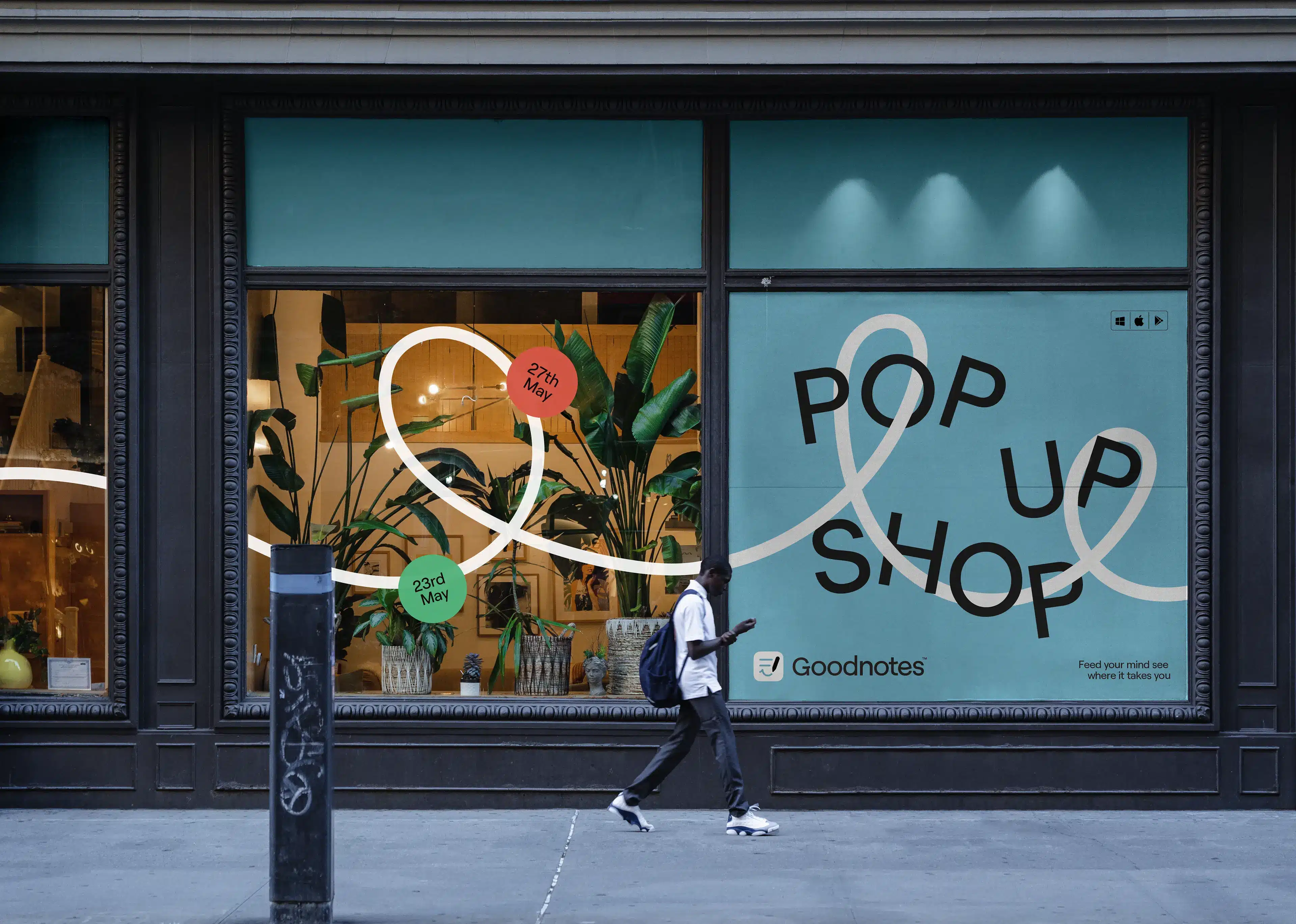Pop-up shop window mockup in the campaign style