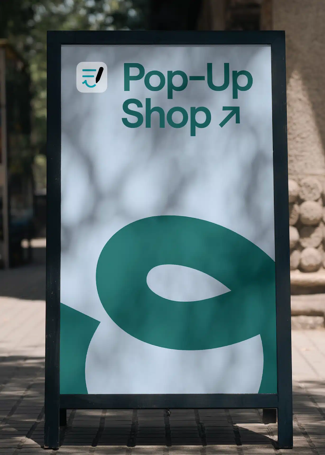 Pop-up shop A-frame sign